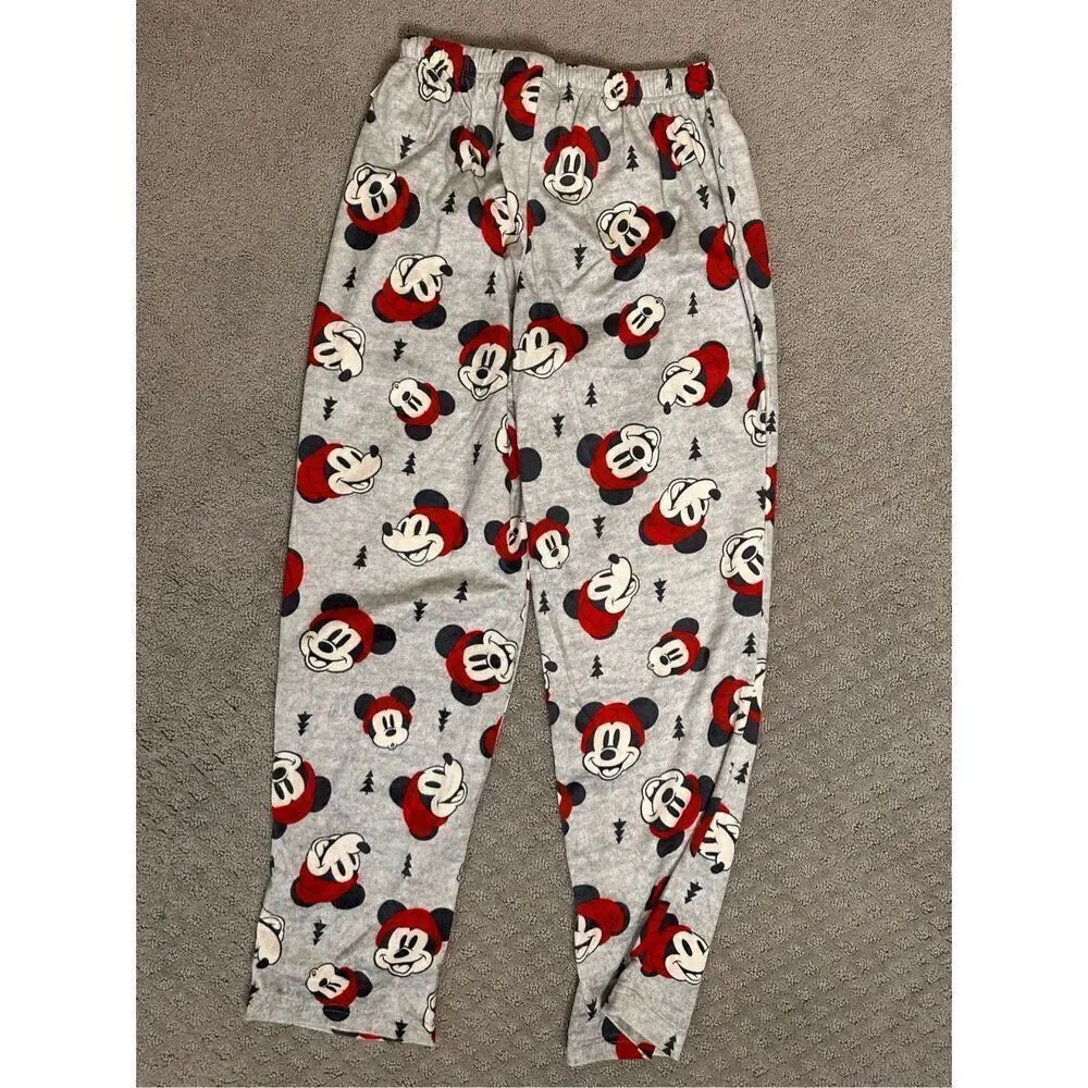 NWT Disney Mickey Mouse Christmas Winter Super Soft Pajama Bottoms Unisex Medium